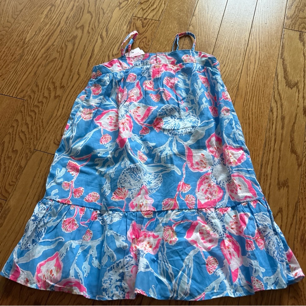 NWT Lilly Pulitzer Girls Floral Blue and Pink Sundress
